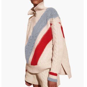 SOLID & STRIPED The Adriana Half-zip Pullover In Multicolor Wool Small T09